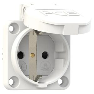 PCE 1050-0WS 16 Amp 3 Pin Schuko Socket White IP54